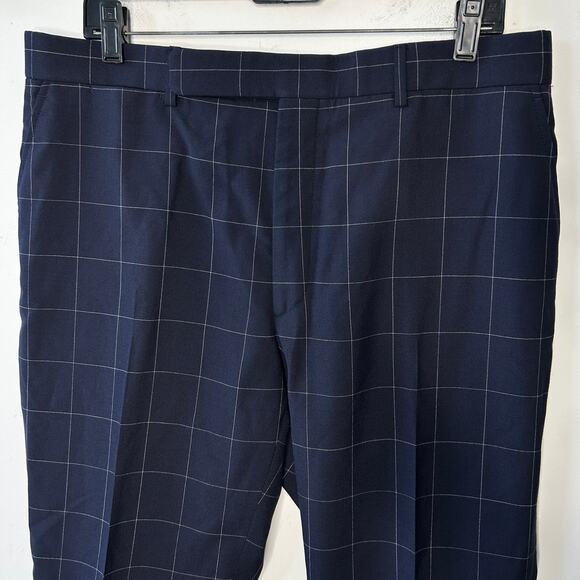 RALPH LAUREN Purple Label Windowpane Dress Pants Mens Size 37 Business Trousers - Picture 3 of 11